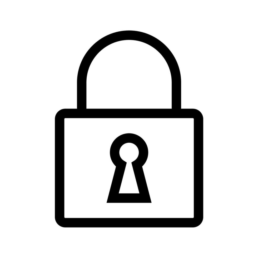 key padlock line icon isolated on white background vector