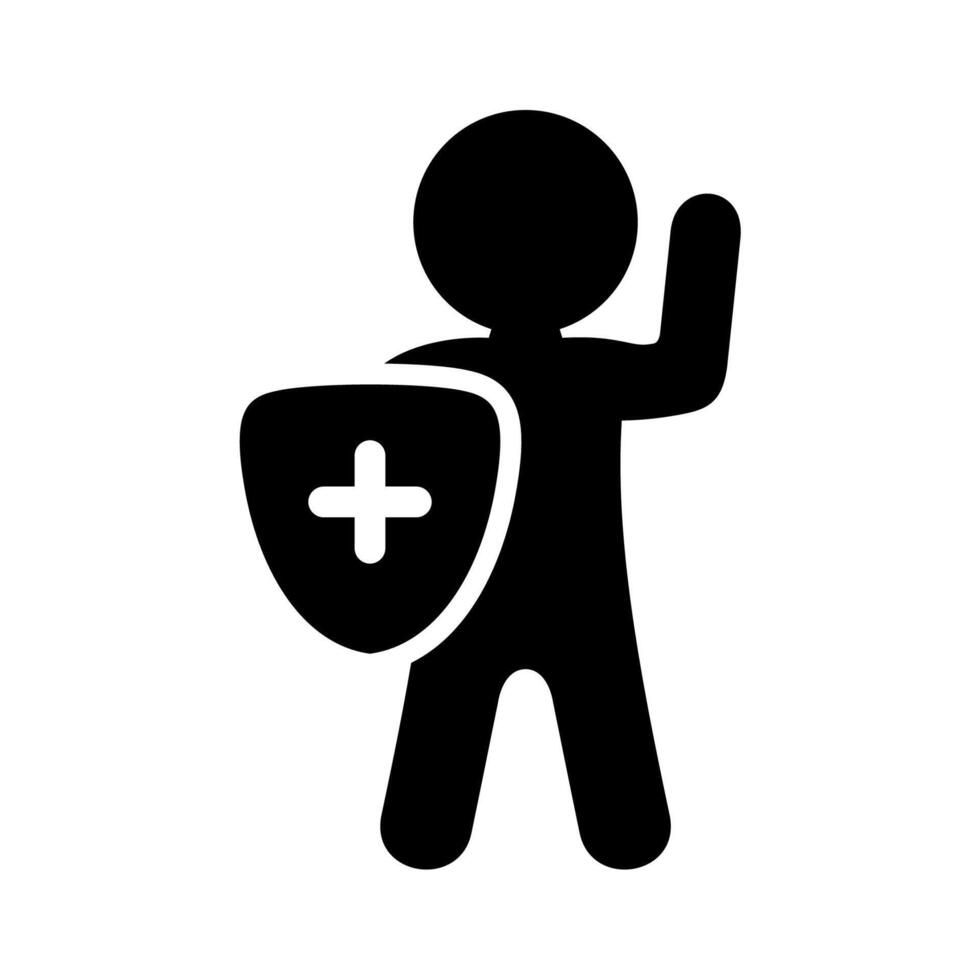 Illustration icon of a child protected from viruses and diseases vector