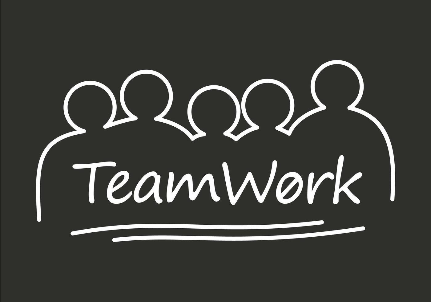 Teamwork business concept. Template with business team members working together. vector
