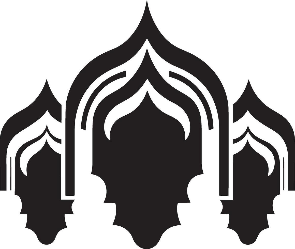 Black and white islamic Icon for design vector