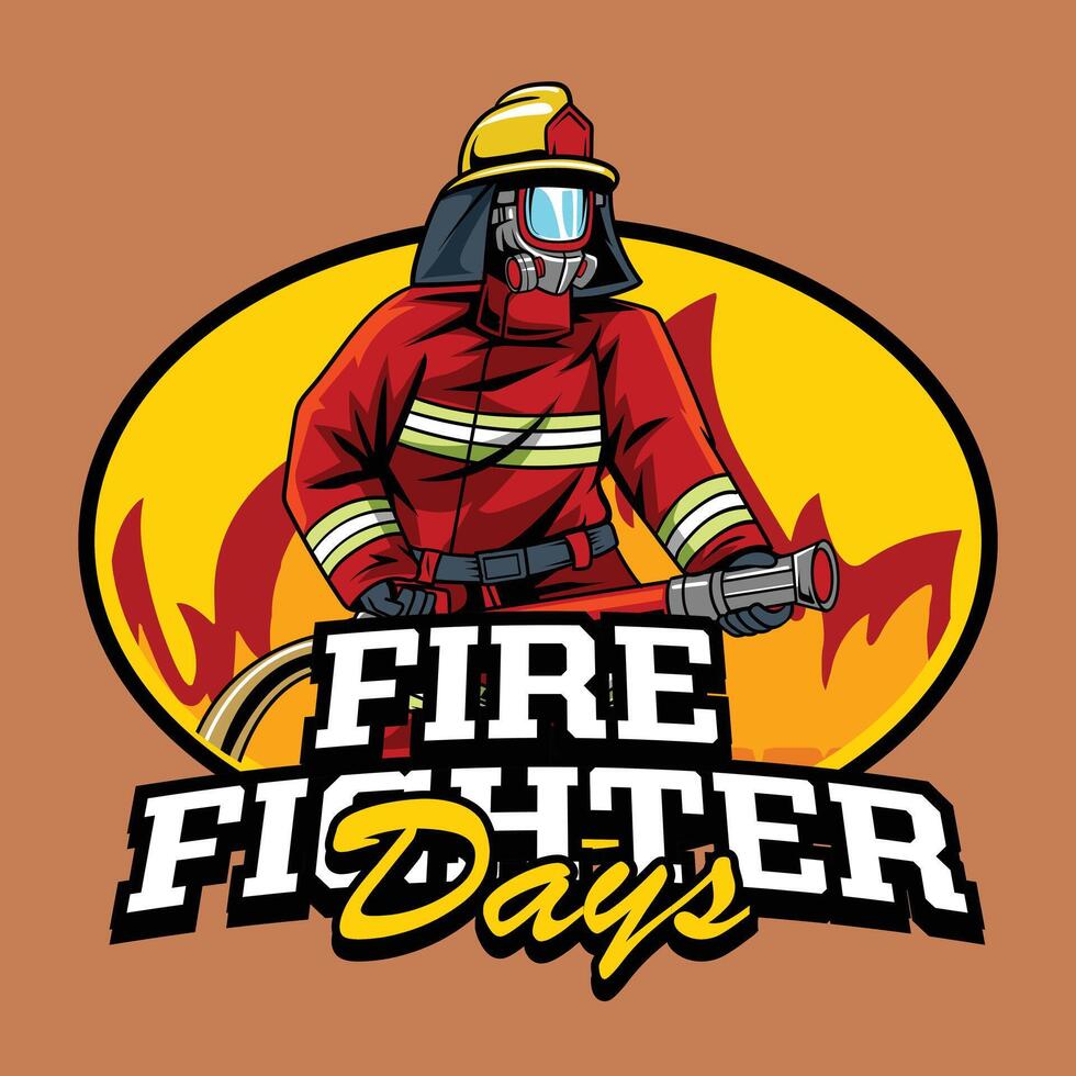 International Firefighter Day May 4 Celebration Illustration for sticker, poster, flyer, brochure, invitation, greeting card, banner, campaign, t-shirt, apparel, social media, template vector