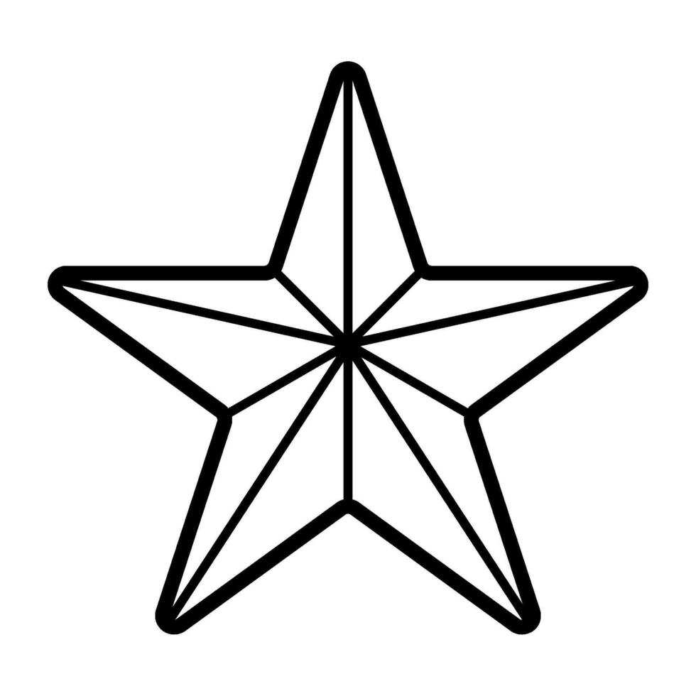 Christmas stuff star decoration icon in outline black high quality vector