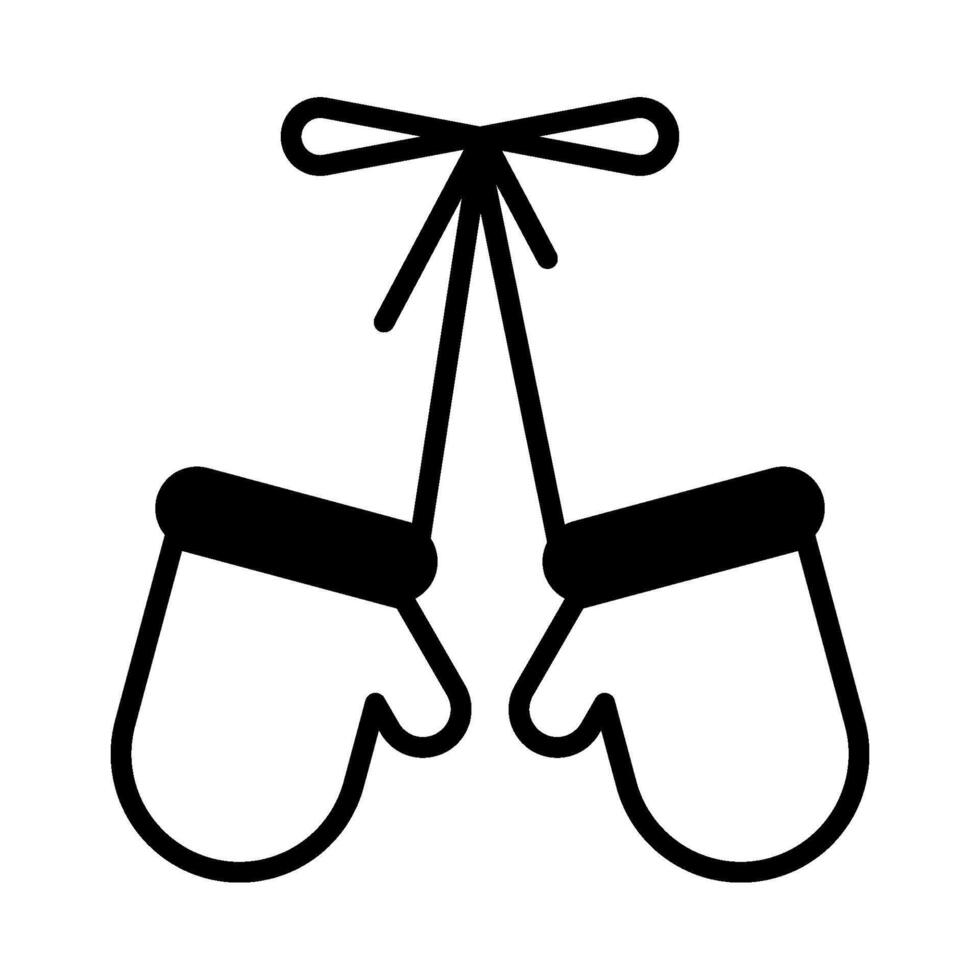 Christmas hand gloves for winter icon in outline black high quality vector