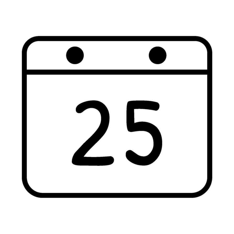 Christmas date 25 december icon in outline black high quality vector