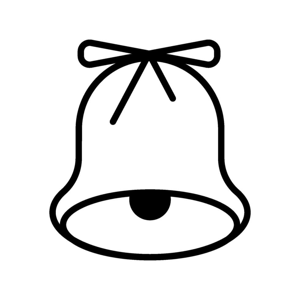 Christmas stuff bell ringing icon in outline black high quality vector