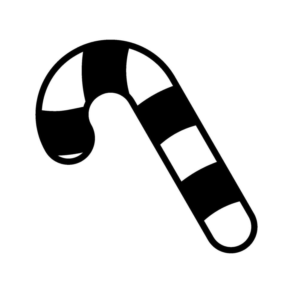 Christmas stuff candy cane icon in outline black high quality vector