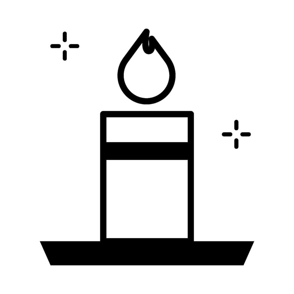 Christmas decoration stuff candle light icon in outline black high quality vector
