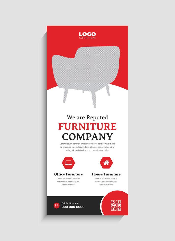 Trendy Furniture Sale standee roll up banner template vector