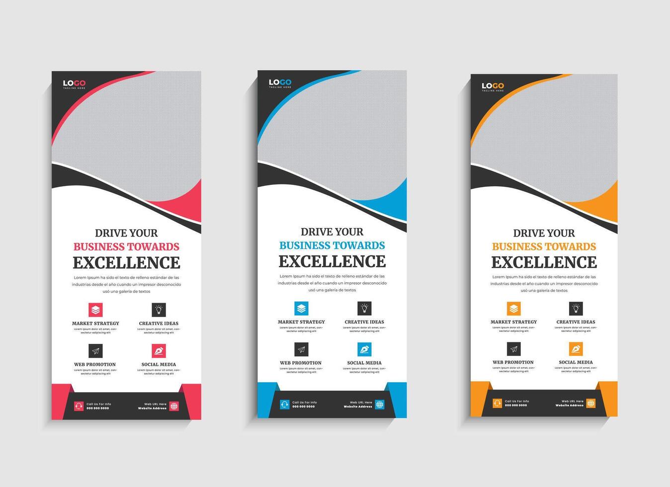 Advanced Digital Marketing Agency business roll up banner design vector