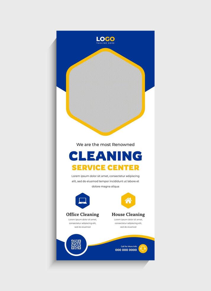 Creative Cleaning Service Agency roll up banner or standee design vector