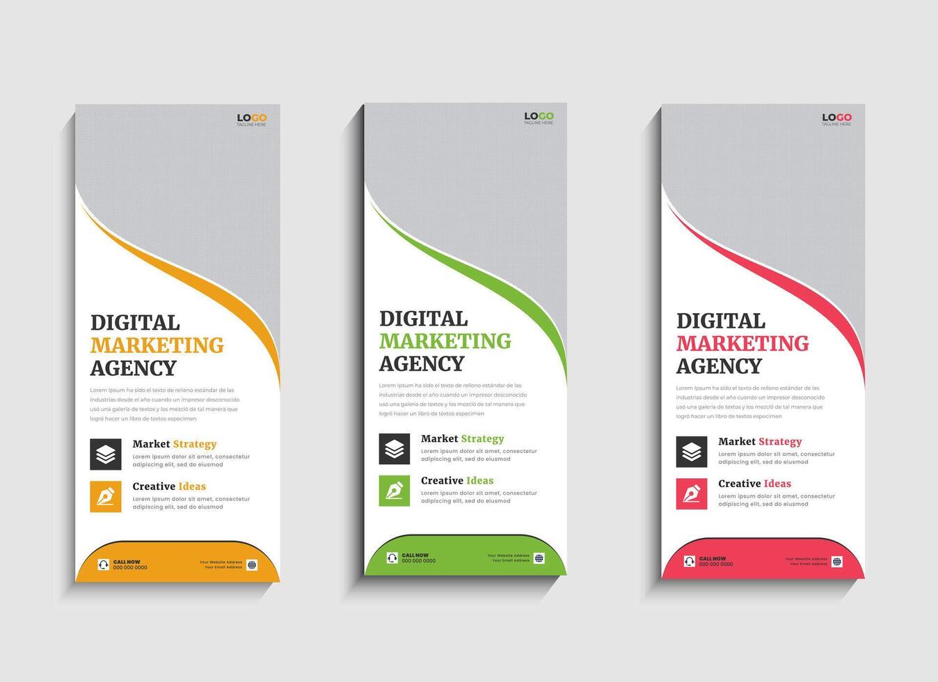 Minimalist Digital Marketing Agency business roll up banner design vector