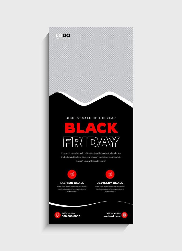 Trendy Black Friday Sale roll up banner or standee design vector