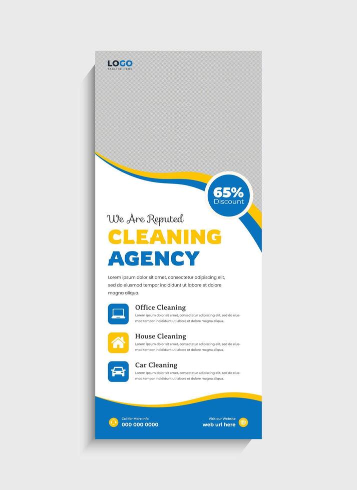 Cleaning Service Agency roll up banner or standee design vector