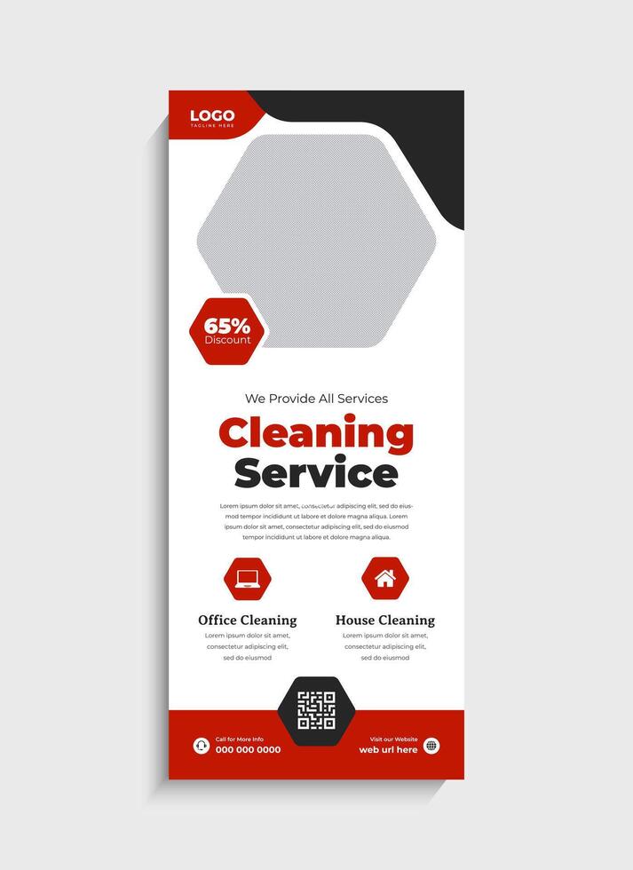Trendy Cleaning Service Agency roll up banner or standee design vector