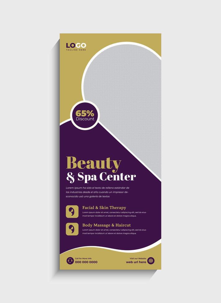 Creative Beauty Spa Salon roll up banner or standee design vector