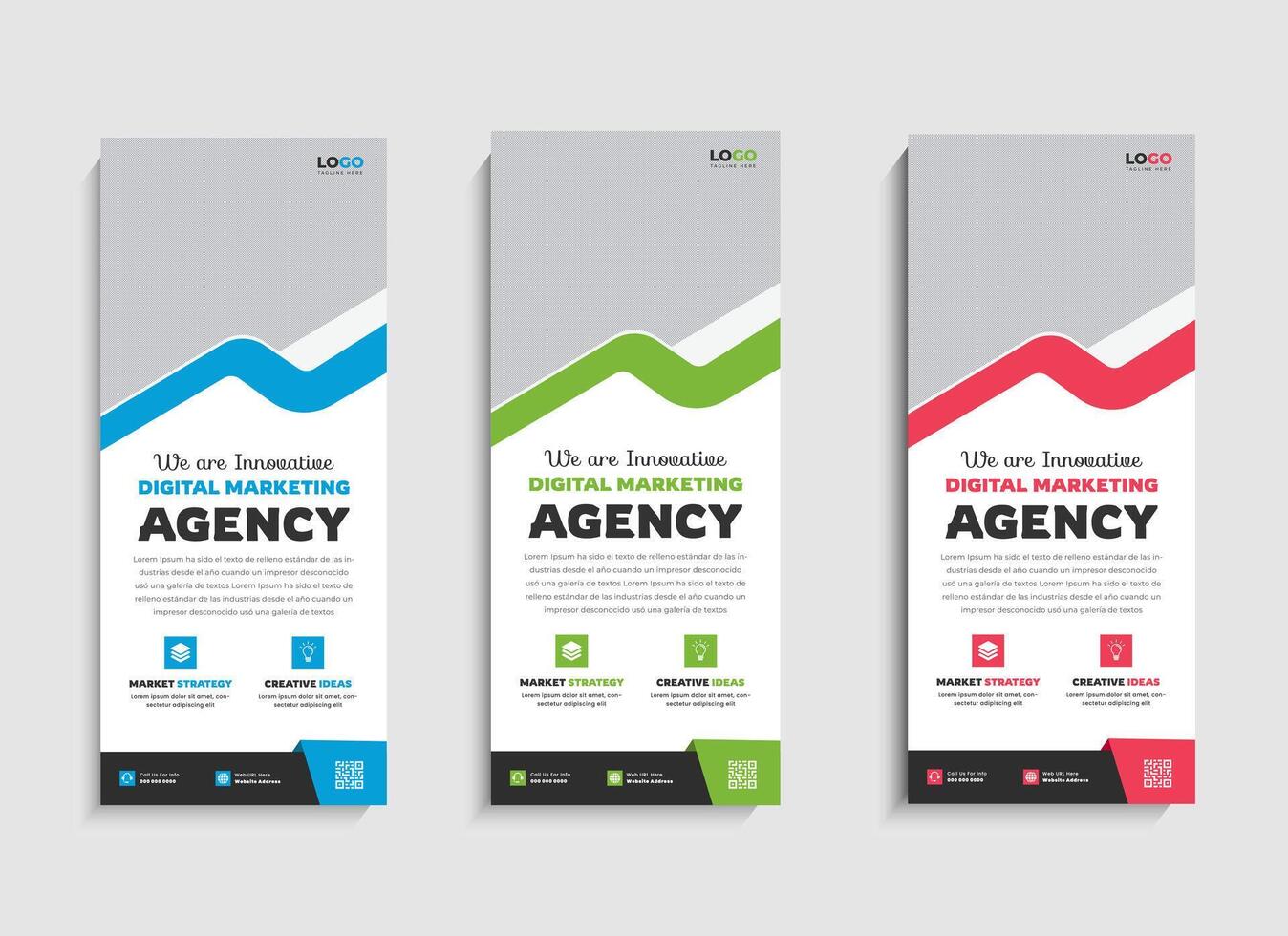 Creative Digital Marketing Agency business roll up banner design vector