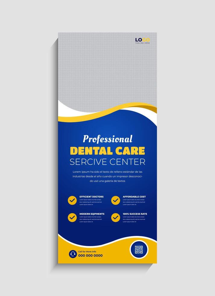 Dental Care Service roll up banner or standee design vector