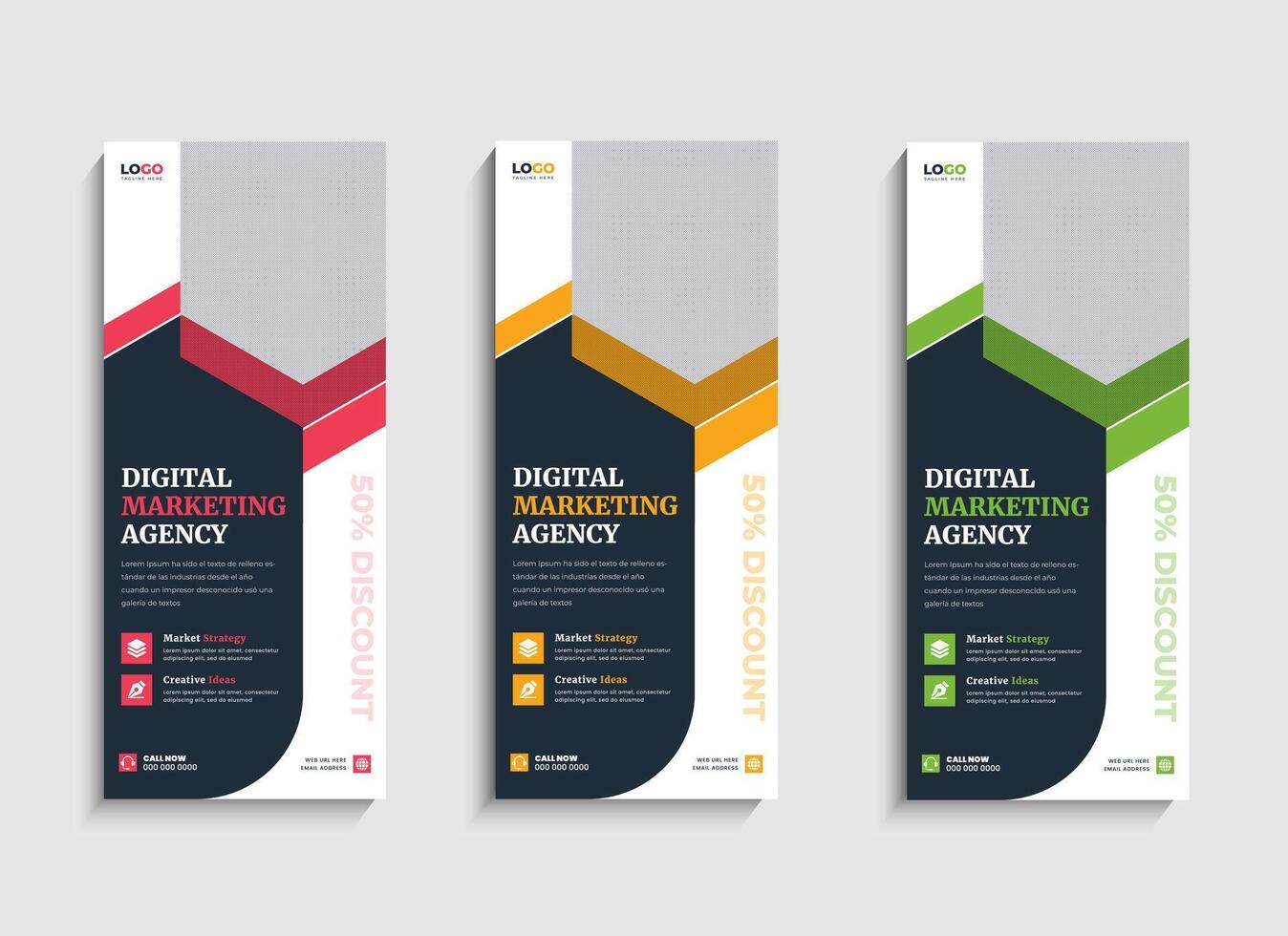 Outstanding Digital Marketing Agency business roll up banner design vector