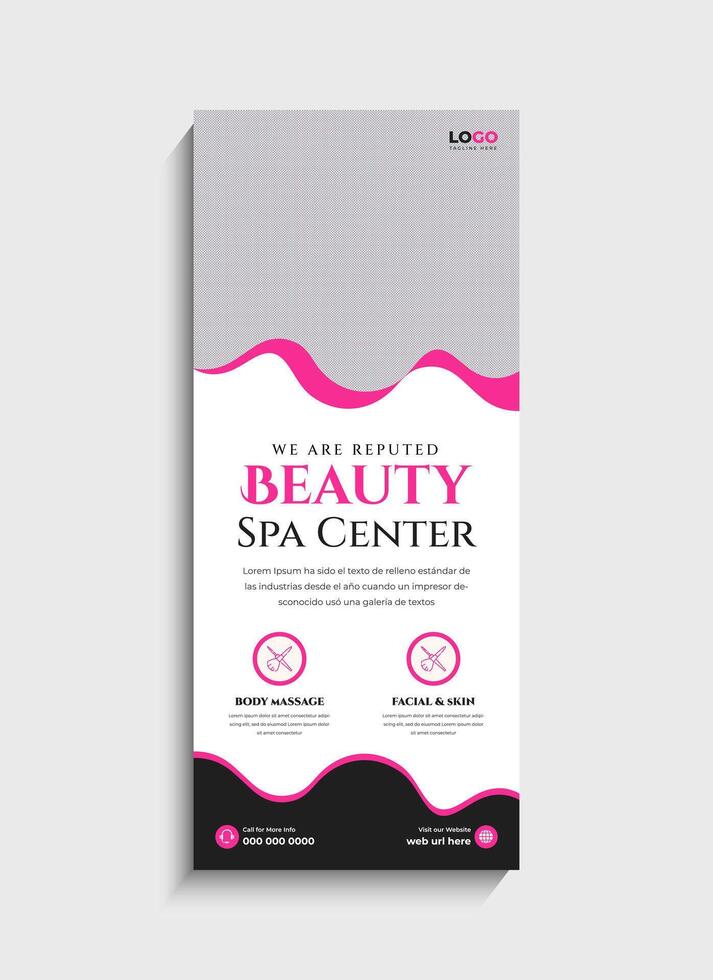 Modern Beauty Spa Salon roll up banner or standee design vector
