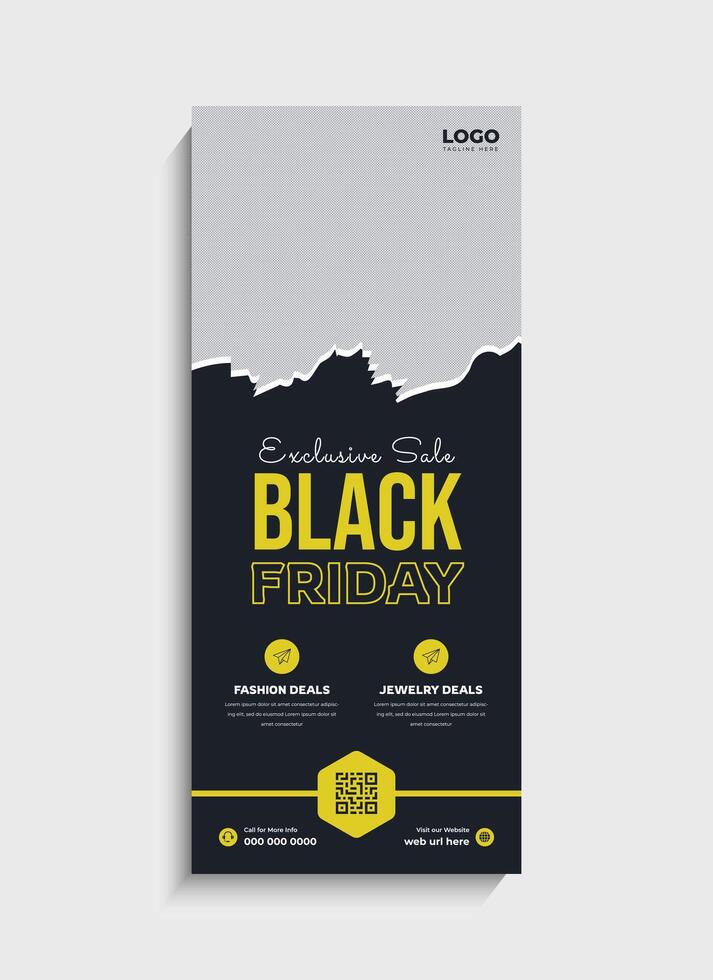 Black Friday Sale roll up banner or standee design vector