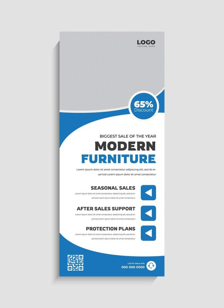 Stylish Furniture Sale standee roll up banner template vector
