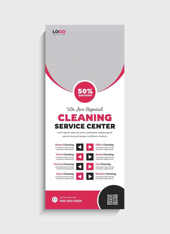 Modern Cleaning Service Agency roll up banner or standee design vector