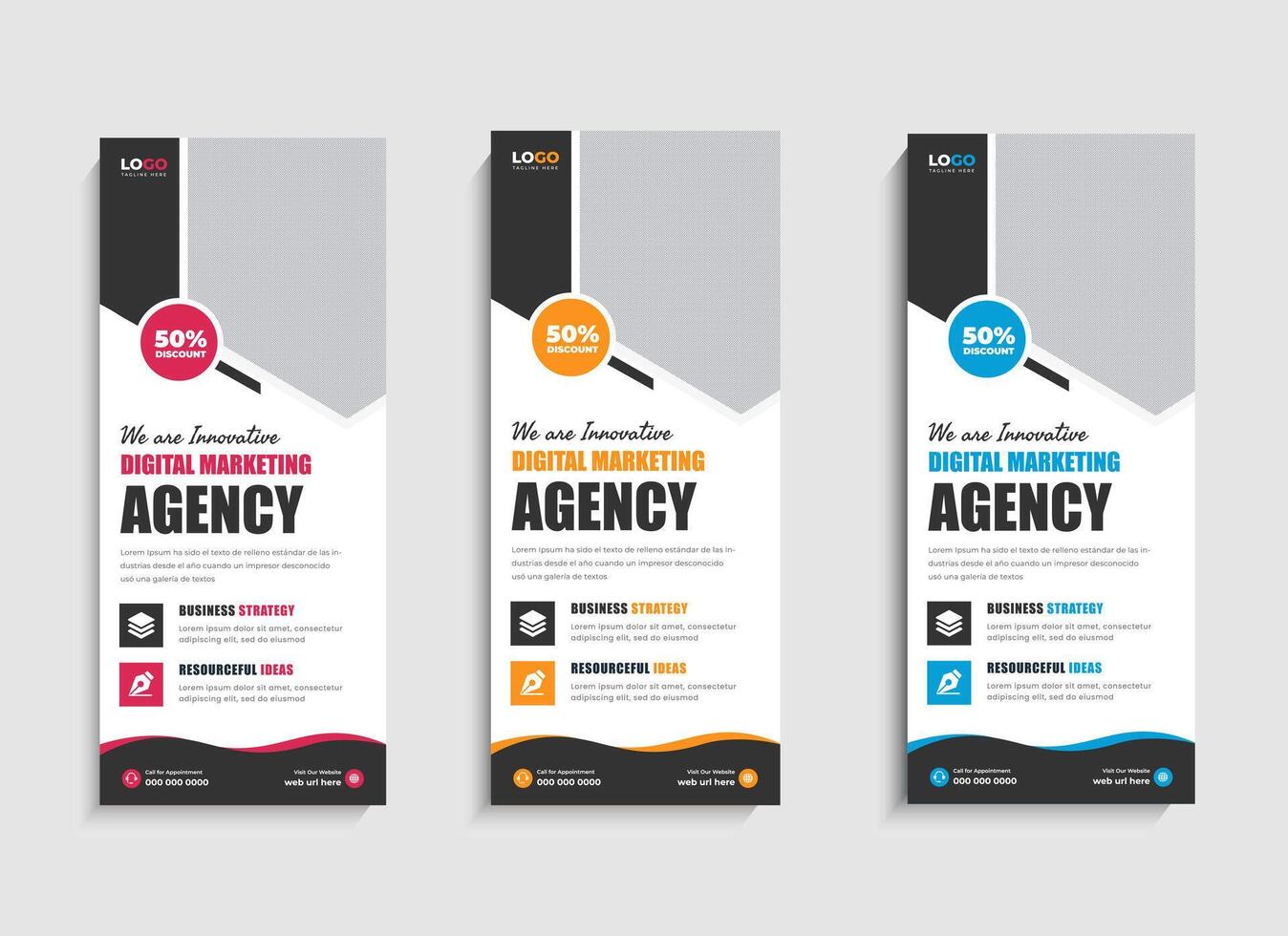 Modern Digital Marketing Agency business roll up banner design vector