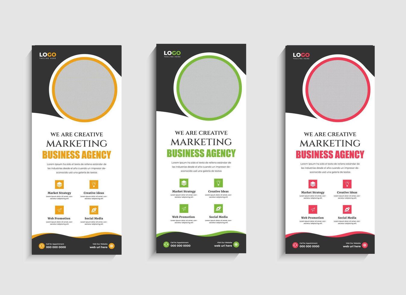 Trendy Digital Marketing Agency business roll up banner design vector