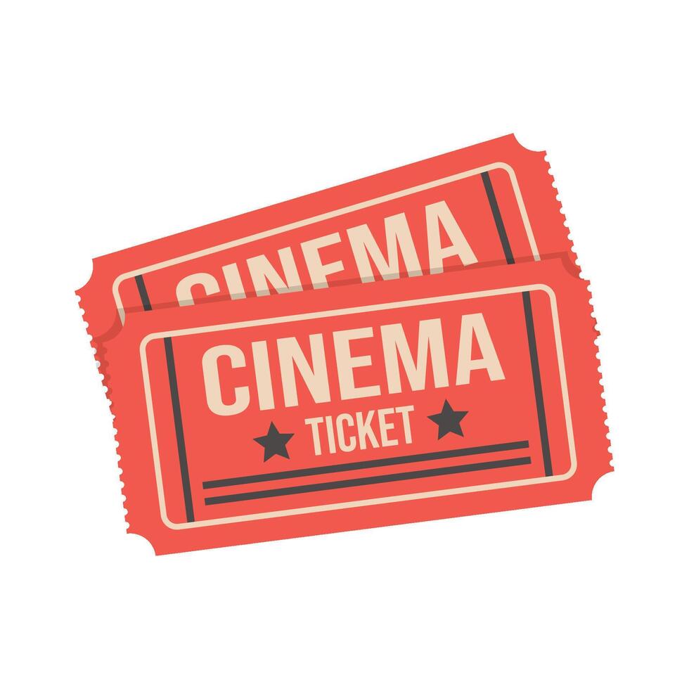Cinema ticket icon. Flat color design. illustration. vector