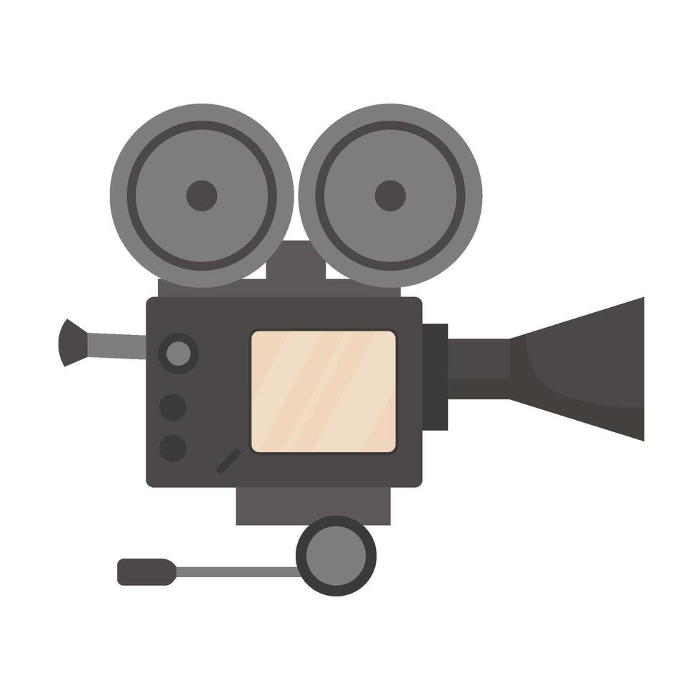 Cinema camera Film camera flat icon isolated on white background illustration. vector