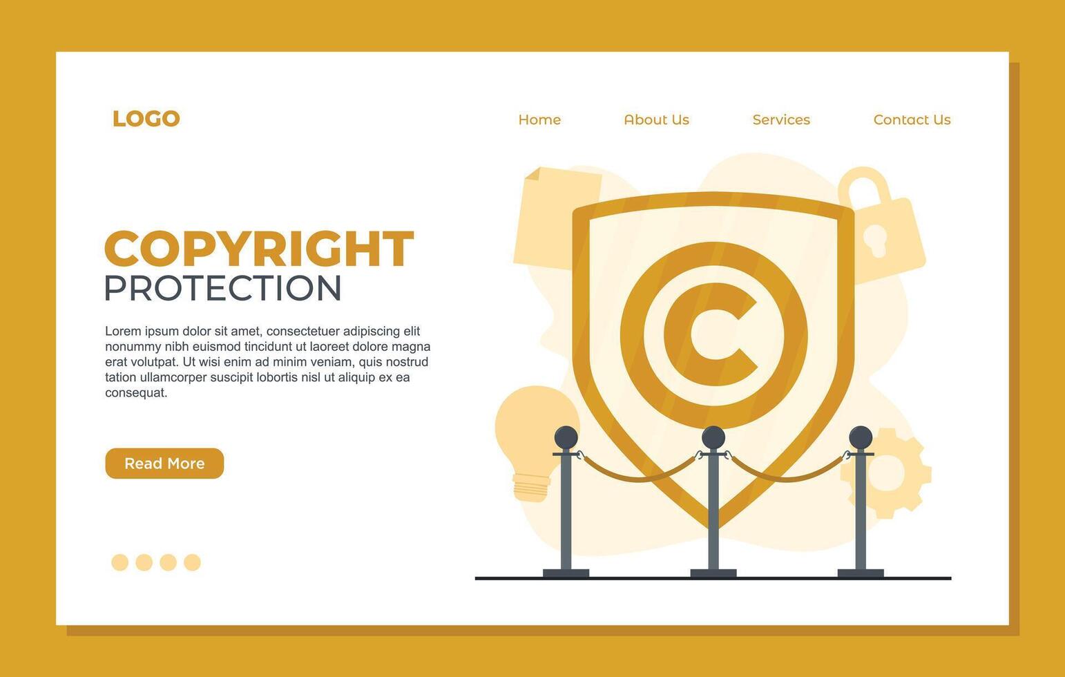 COPYRIGHT PROPERTY web site landing page design template vector