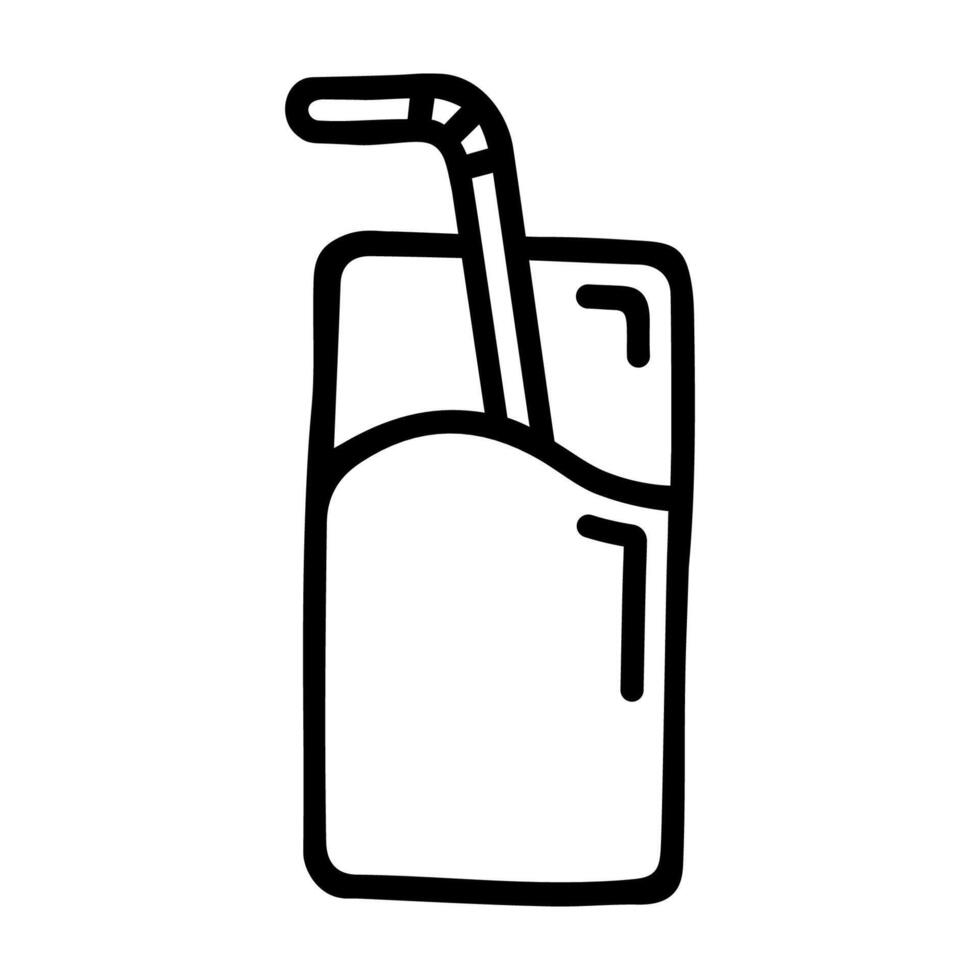 Doodle icon of drink with straw vector