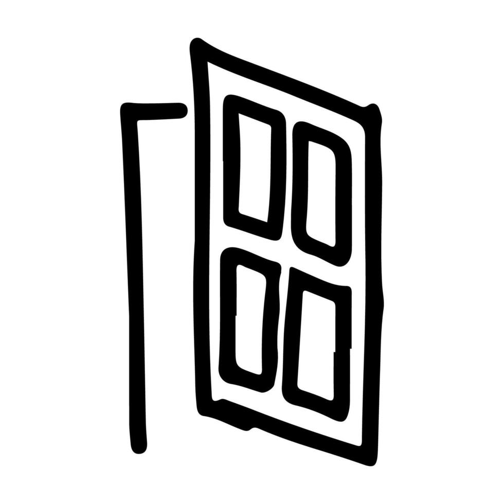 Doodle Icon of Open Door vector