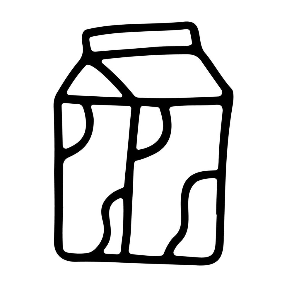 Doodle icon of carton of milk vector