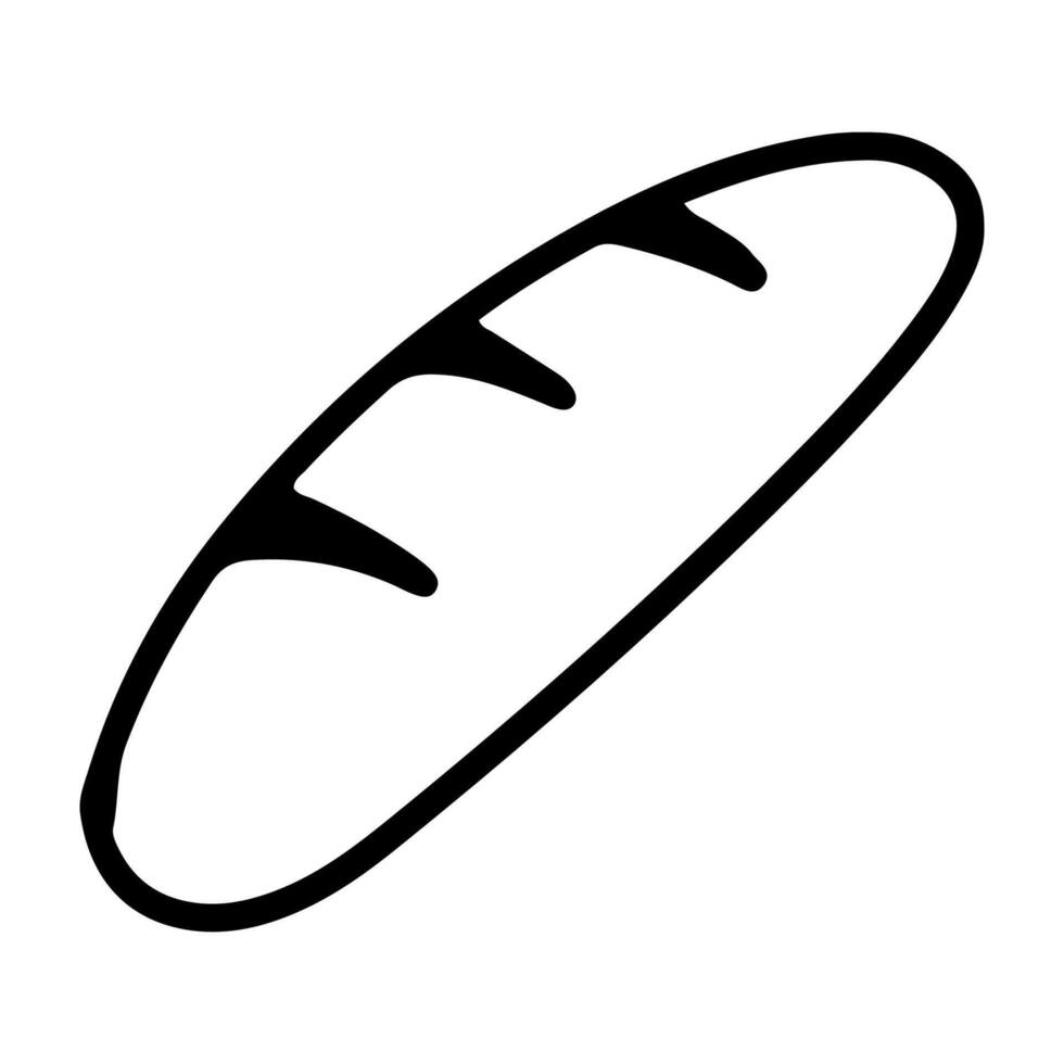 Doodle drawing icon of baguette vector