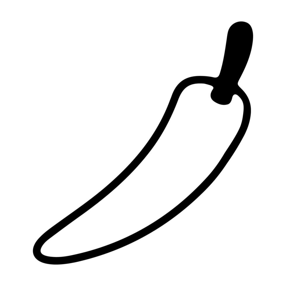 Doodle drawing icon of chili vector
