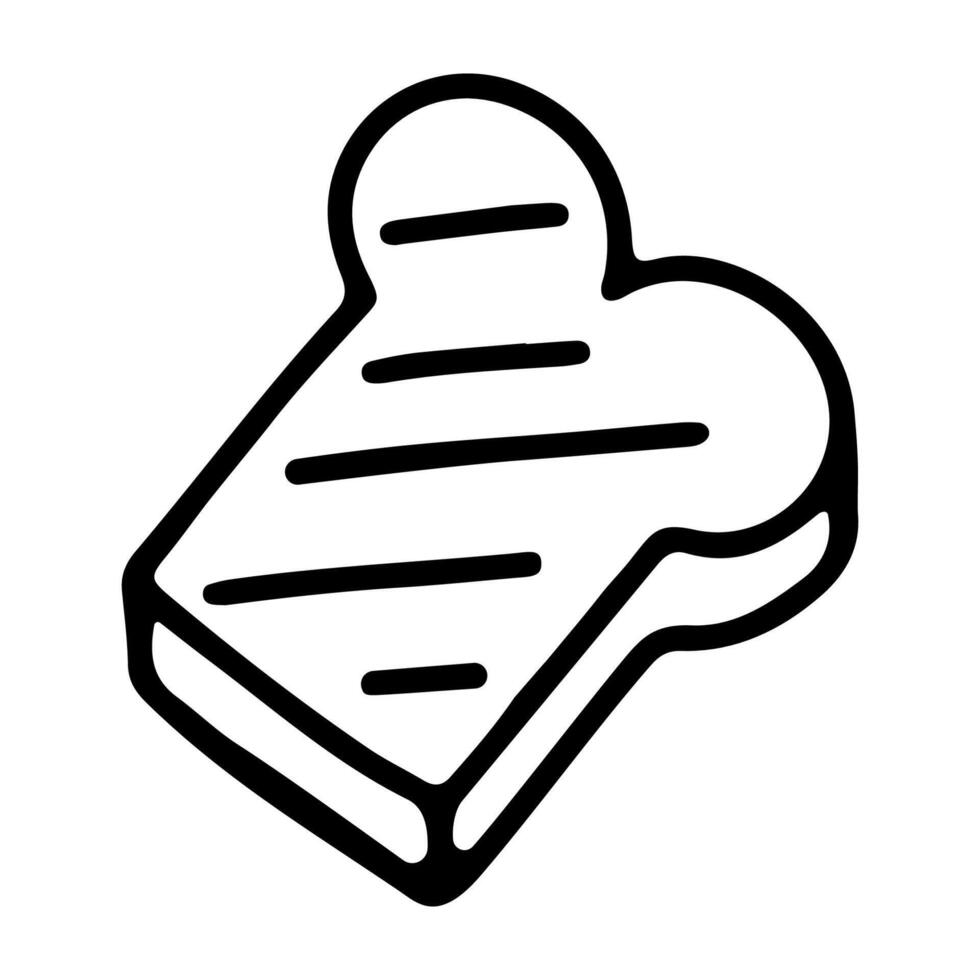 Doodle icon of toast bread vector
