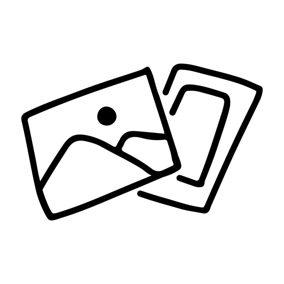 Doodle icon of photo and phone vector