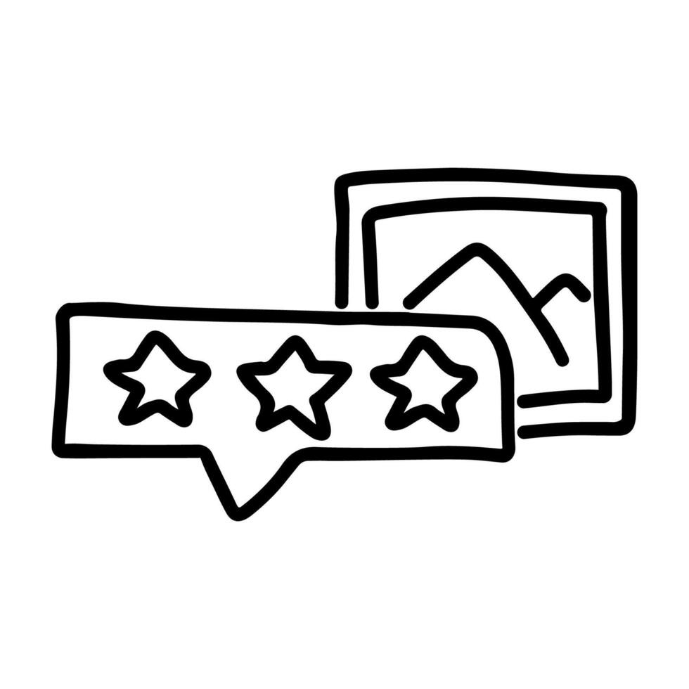 Doodle icon of photo rating vector