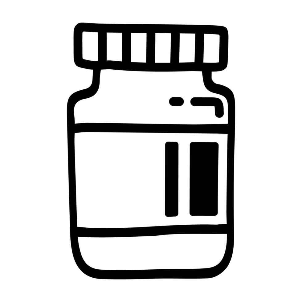 Doodle icon of jar bottle vector