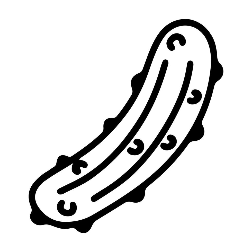 Doodle icon of cucumber pickle vector