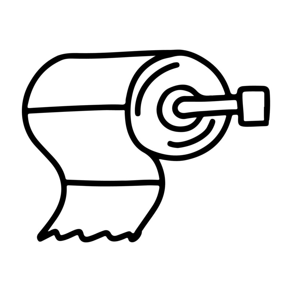 Doodle Icon of Roll tissue holder vector