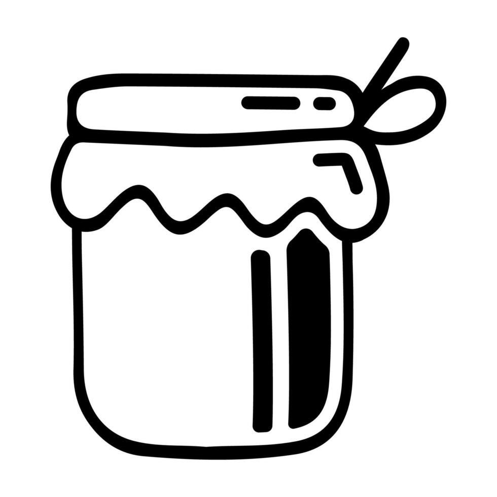 Doodle icon of jar of honey vector