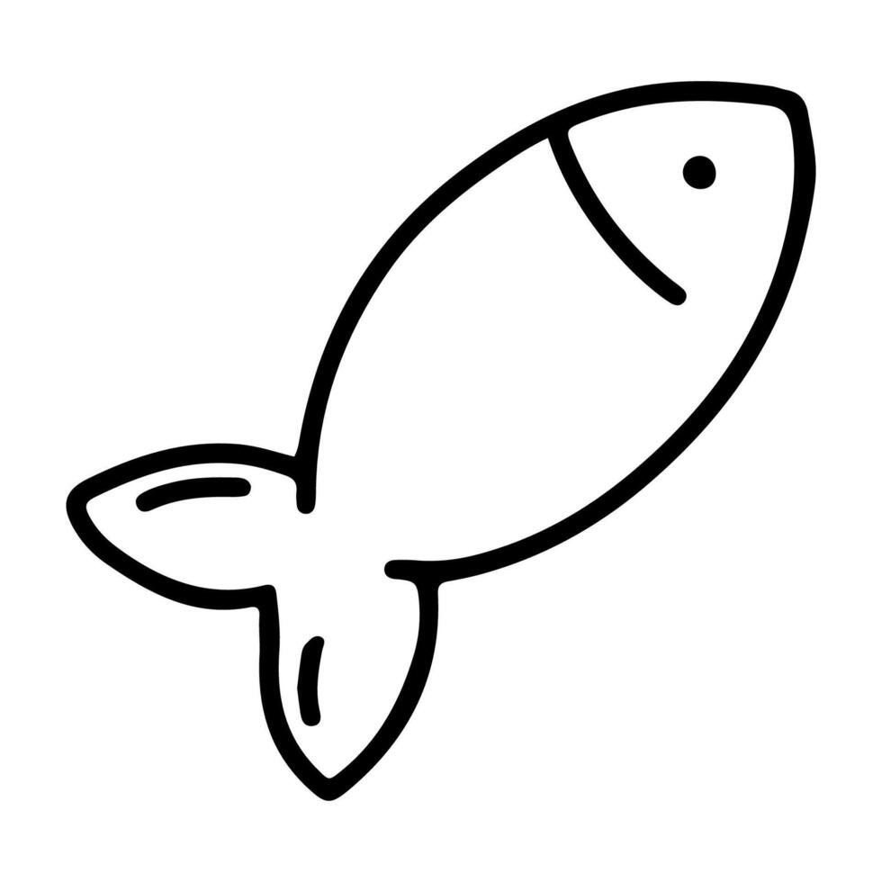Doodle drawing icon of fish vector