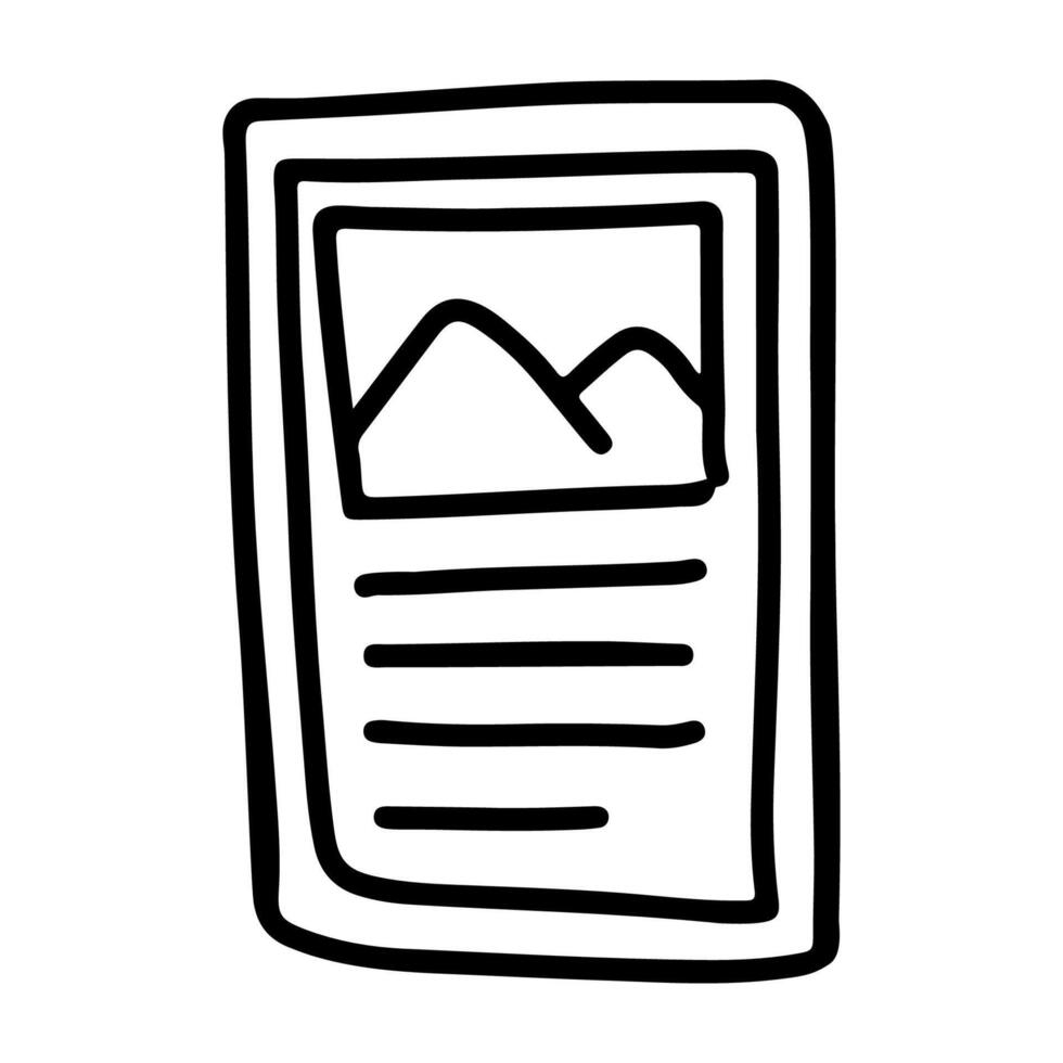 Doodle icon of photo and phone vector