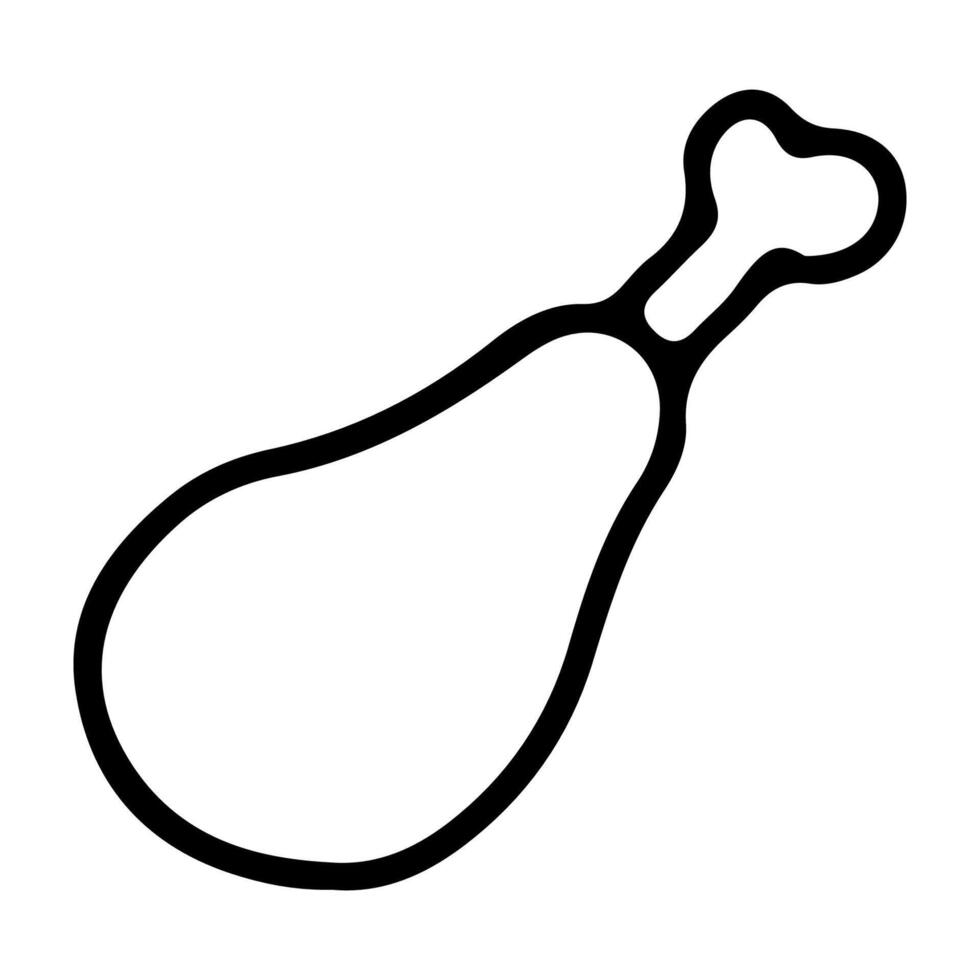 Doodle icon of turkey leg vector