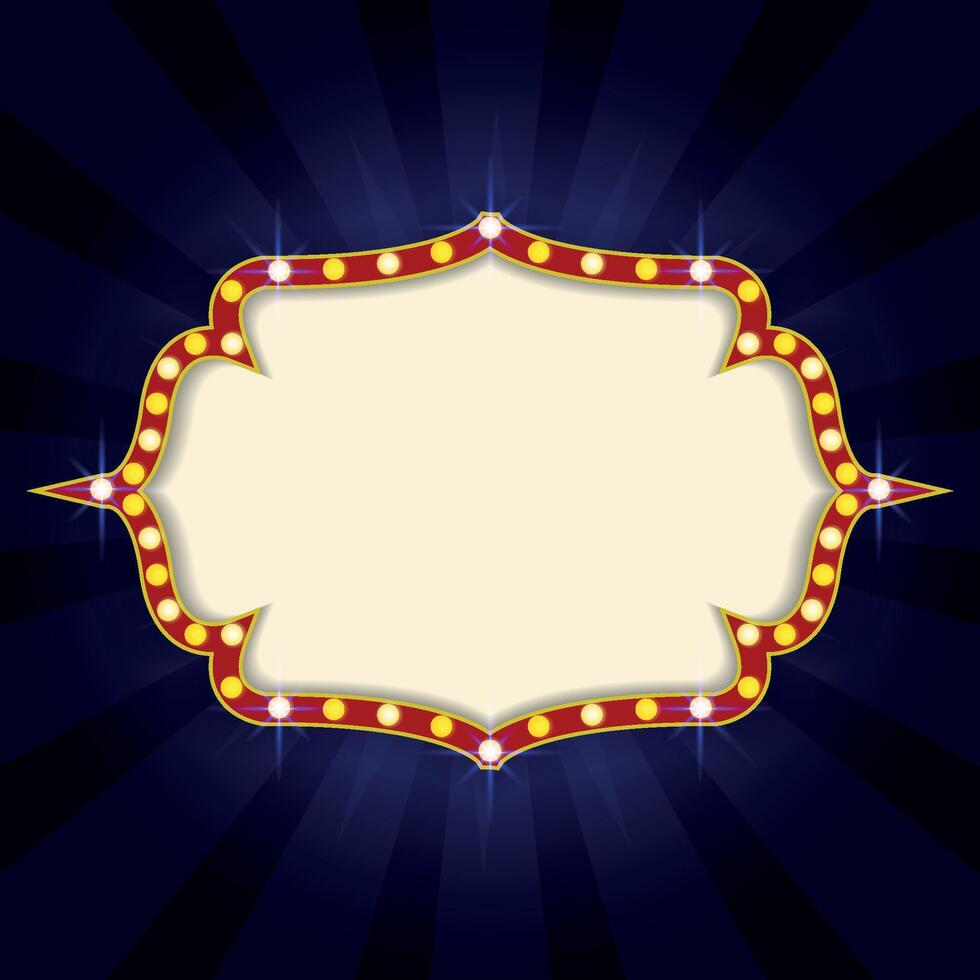 Vintage cinema with blue sparking color vector