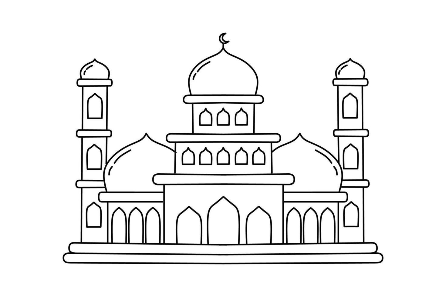 Elegant Minimalist Line Art of Mosque vector