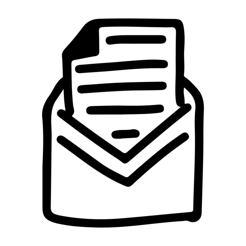 Doodle Icon of Read Email vector