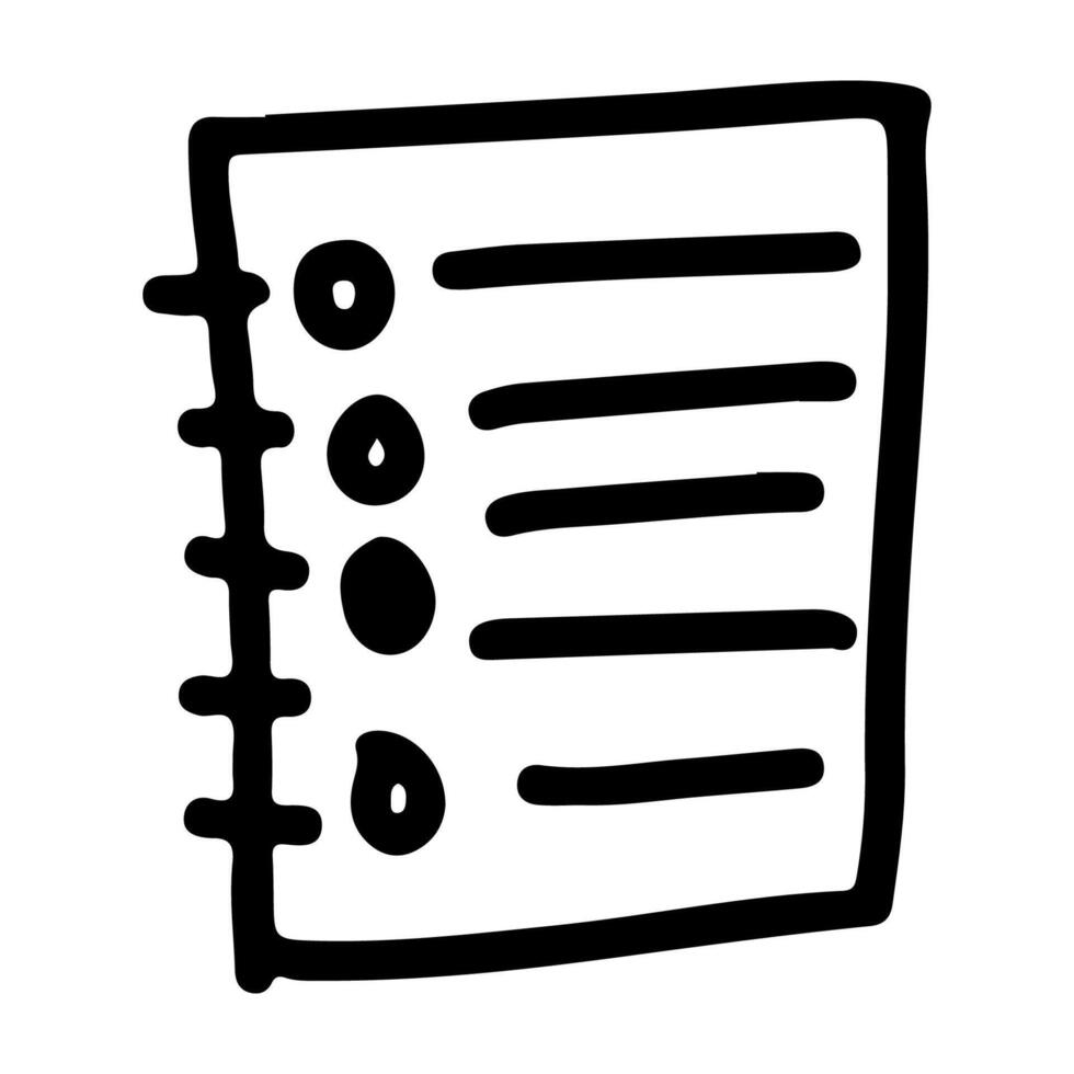 Doodle Icon of Notes on Binder vector